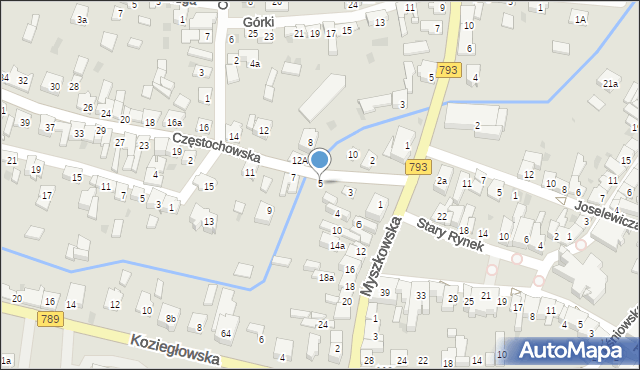 Żarki, Częstochowska, 5, mapa Żarki
