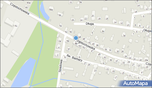 Żarki, Częstochowska, 55, mapa Żarki