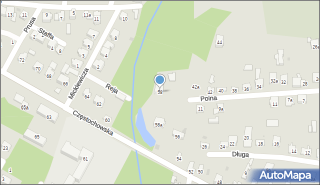 Żarki, Częstochowska, 58, mapa Żarki