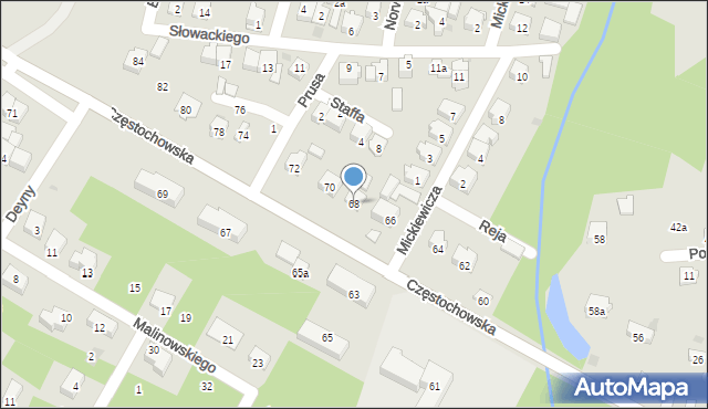 Żarki, Częstochowska, 68, mapa Żarki