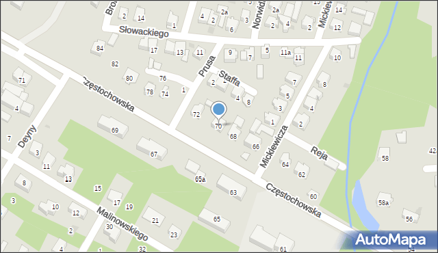 Żarki, Częstochowska, 70, mapa Żarki