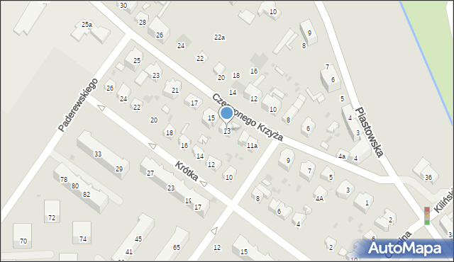 Żary, Czerwonego Krzyża, 13, mapa Żary