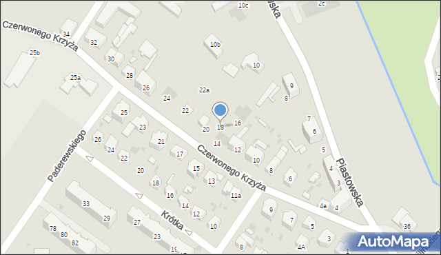 Żary, Czerwonego Krzyża, 18, mapa Żary