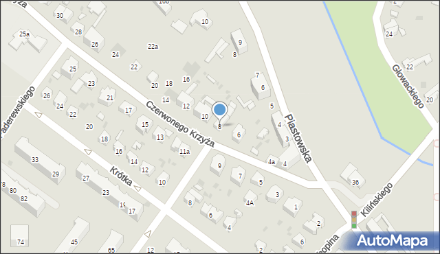 Żary, Czerwonego Krzyża, 8, mapa Żary