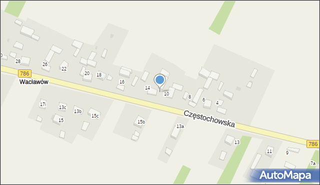 Zawada, Częstochowska, 12, mapa Zawada