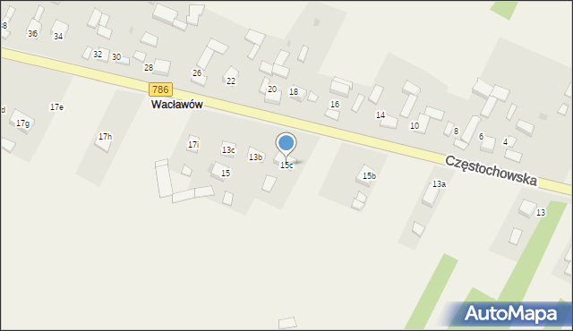 Zawada, Częstochowska, 15c, mapa Zawada