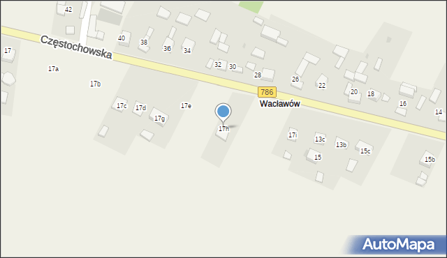 Zawada, Częstochowska, 17h, mapa Zawada