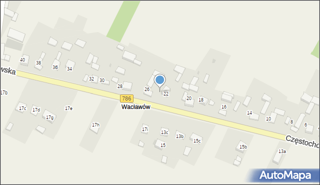 Zawada, Częstochowska, 24, mapa Zawada