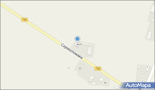 Zawada, Częstochowska, 76, mapa Zawada