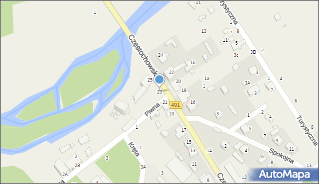 Zawady, Częstochowska, 23, mapa Zawady