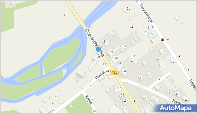 Zawady, Częstochowska, 25, mapa Zawady