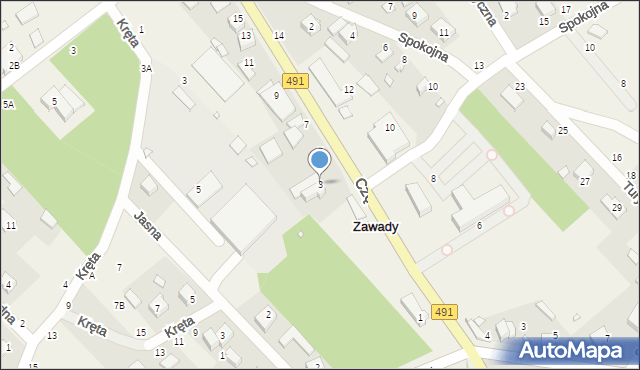 Zawady, Częstochowska, 3, mapa Zawady