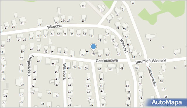 Zawiercie, Czereśniowa, 59, mapa Zawiercie