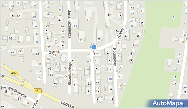 Zduńska Wola, Czarnieckiego Stefana, hetm., 1, mapa Zduńska Wola