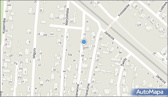 Zgierz, Czerwona, 10, mapa Zgierz