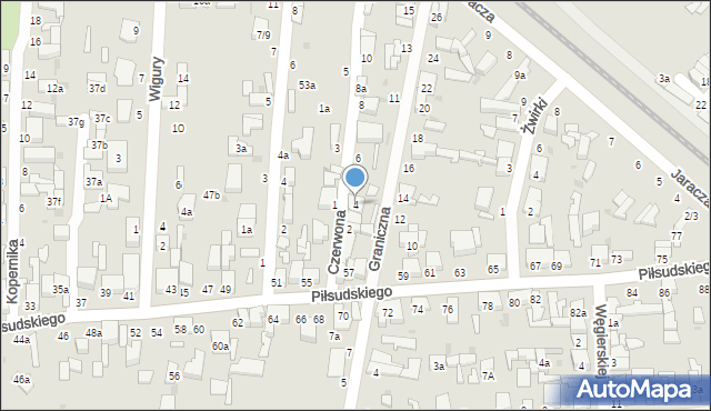 Zgierz, Czerwona, 4, mapa Zgierz