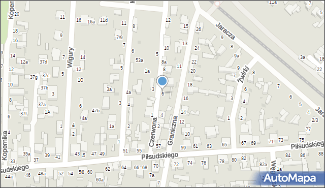 Zgierz, Czerwona, 6, mapa Zgierz