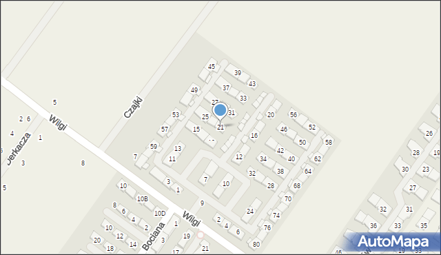 Zgorzała, Czyżyka, 21, mapa Zgorzała