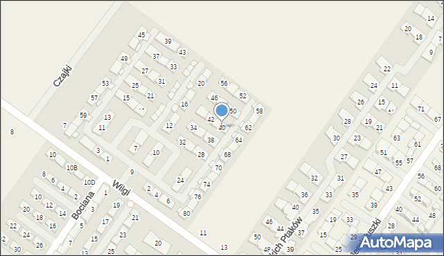 Zgorzała, Czyżyka, 40, mapa Zgorzała