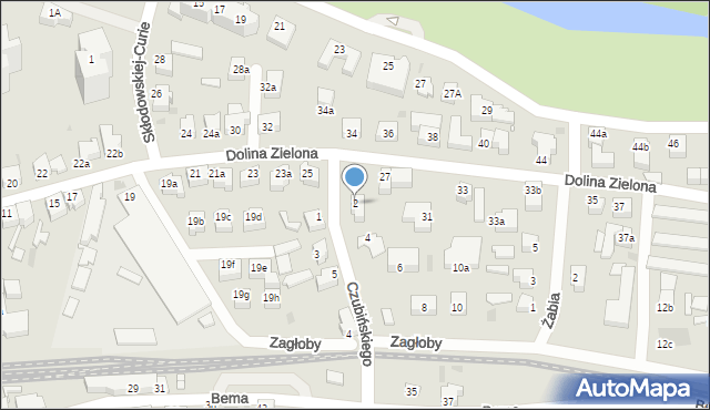 Zielona Góra, Czubińskiego Zygmunta, prof., 2, mapa Zielona Góra