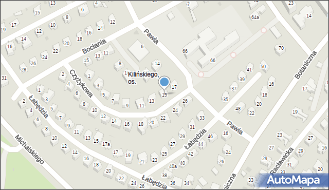 Zielona Góra, Czyżykowa, 15, mapa Zielona Góra