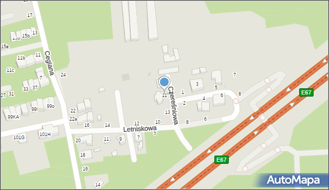 Zielonka, Czereśniowa, 11, mapa Zielonka