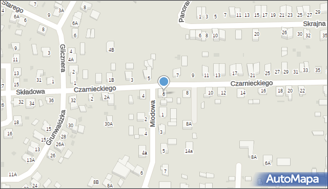 Żnin, Czarnieckiego Stefana, hetm., 6, mapa Żnin