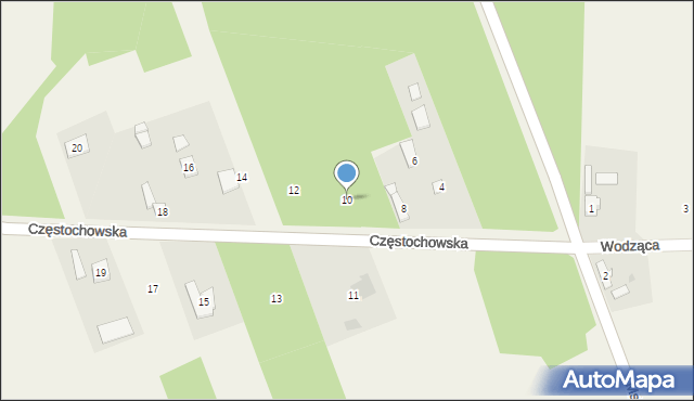 Żuraw, Częstochowska, 10, mapa Żuraw