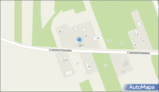 Żuraw, Częstochowska, 18, mapa Żuraw