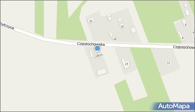 Żuraw, Częstochowska, 19, mapa Żuraw