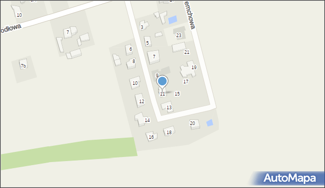 Żychlin, Czeremchowa, 11, mapa Żychlin