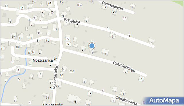 Żywiec, Czarnieckiego Stefana, hetm., 3, mapa Żywiec
