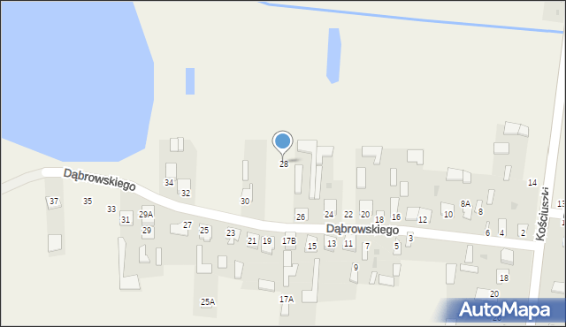 Adamów, Dąbrowskiego Jarosława, gen., 28, mapa Adamów