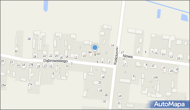 Adamów, Dąbrowskiego Jarosława, gen., 8, mapa Adamów