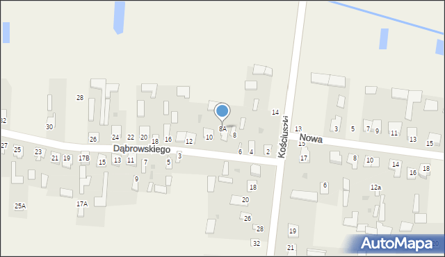 Adamów, Dąbrowskiego Jarosława, gen., 8A, mapa Adamów