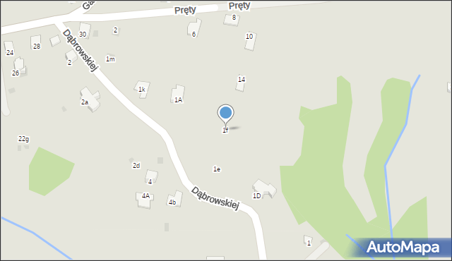 Alwernia, Dąbrowskiej Marii, 1f, mapa Alwernia