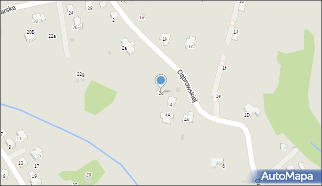 Alwernia, Dąbrowskiej Marii, 2d, mapa Alwernia