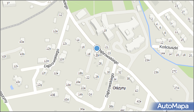 Andrychów, Dąbrowskiego Jarosława, gen., 20, mapa Andrychów