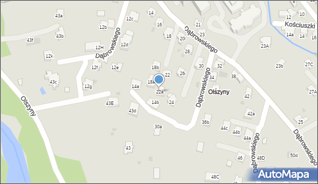 Andrychów, Dąbrowskiego Jarosława, gen., 22a, mapa Andrychów