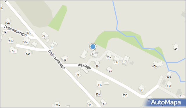 Andrychów, Dąbrowskiego Jarosława, gen., 37, mapa Andrychów