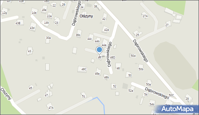 Andrychów, Dąbrowskiego Jarosława, gen., 46, mapa Andrychów
