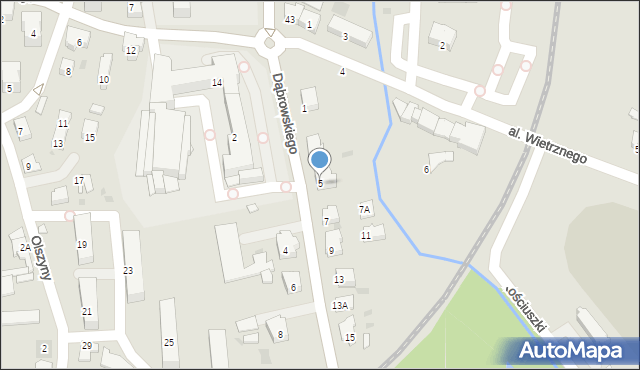 Andrychów, Dąbrowskiego Jarosława, gen., 5, mapa Andrychów