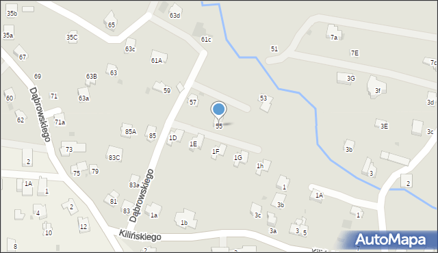 Andrychów, Dąbrowskiego Jarosława, gen., 55, mapa Andrychów