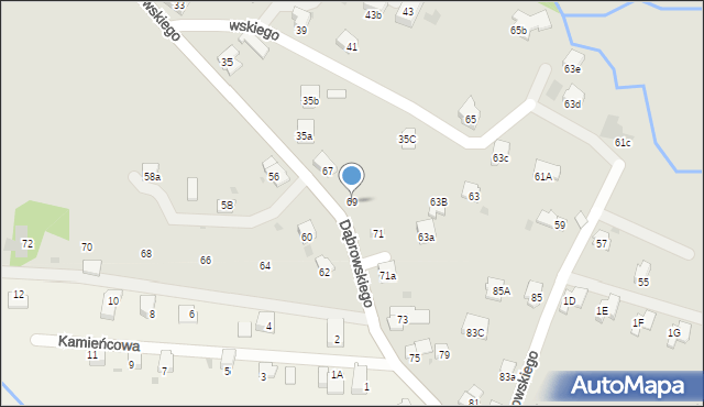 Andrychów, Dąbrowskiego Jarosława, gen., 69, mapa Andrychów