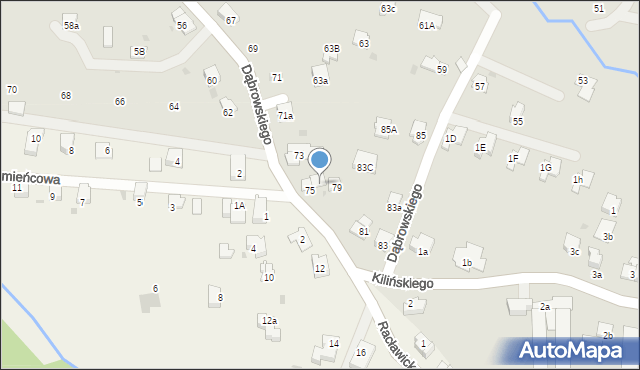 Andrychów, Dąbrowskiego Jarosława, gen., 77, mapa Andrychów