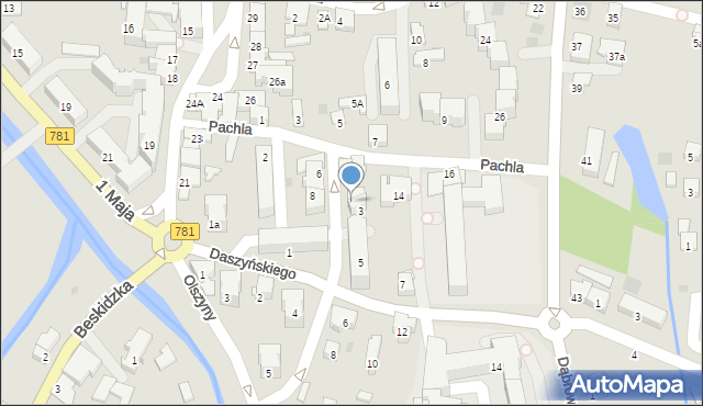 Andrychów, Daszyńskiego Ignacego, 3a, mapa Andrychów