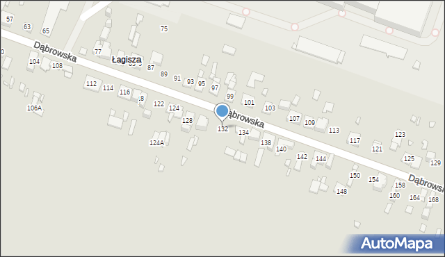 Będzin, Dąbrowska, 132, mapa Będzin
