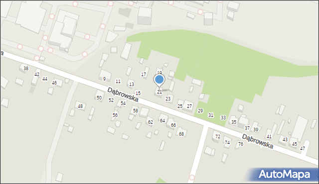 Będzin, Dąbrowska, 21, mapa Będzin