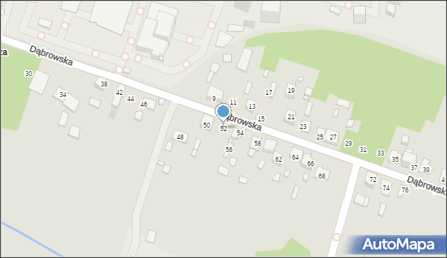 Będzin, Dąbrowska, 52, mapa Będzin