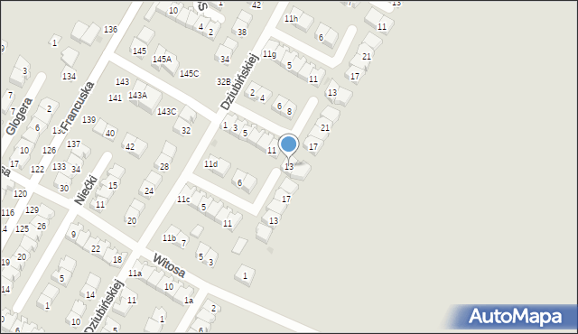 Biała Podlaska, Dąbskiego Jana, 13, mapa Białej Podlaskiej